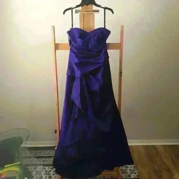 NWT Alfred Angelo Dark Purple Purple Storm Full Length Ball Gown Wedding Dress - Picture 1 of 9
